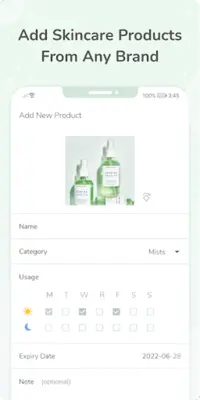 Skincare Diary android App screenshot 1